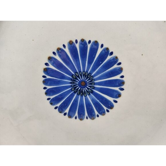 Vtg Ken Edwards El Palomar Guadalajara Blue 14" Chop Plate/Round Platter Signed - Picture 3 of 13